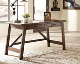 Prime Furniture - Ashley Furniture - Baldridge Office Desk - Home Office Large Leg Desk / Rustic Brown - H675-44